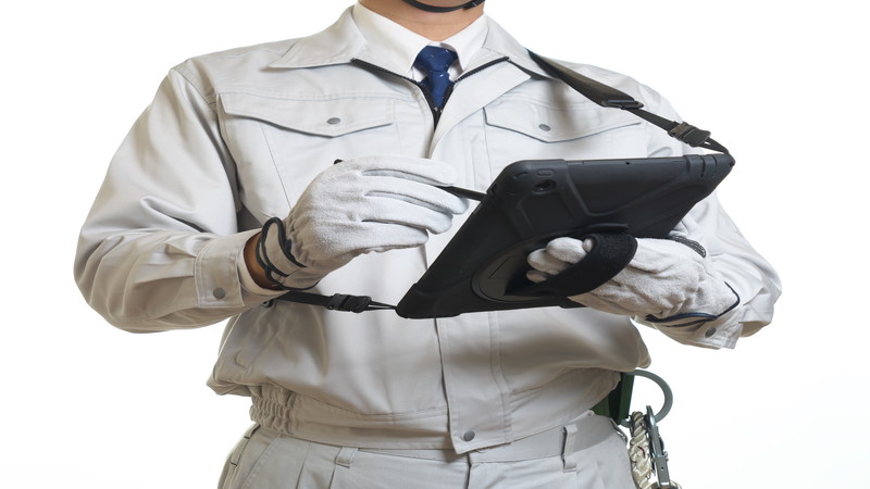 グレーの作業着